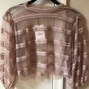 New with tags Zara Sheer pink and silver top